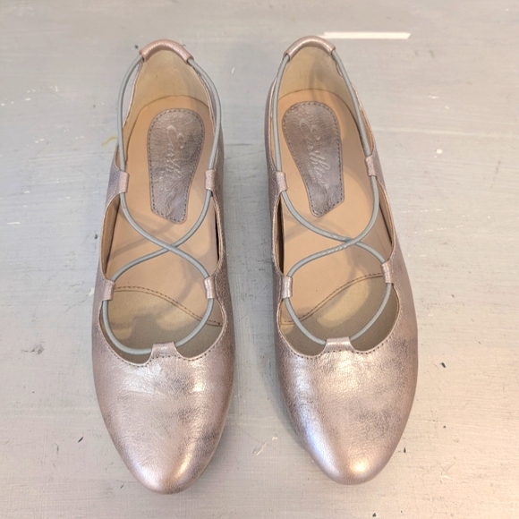 Earthies by Earth  women’s leather ballet Essen silver metalli Size 6 B - Picture 4 of 10